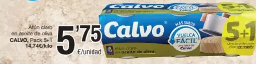 Oferta de Calvo - Atun Claro En Aceite De Oliva por 5,75€ en SPAR Fragadis