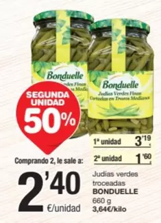 Oferta de Bonduelle - Judias Verdes Troceadas por 3,19€ en SPAR Fragadis