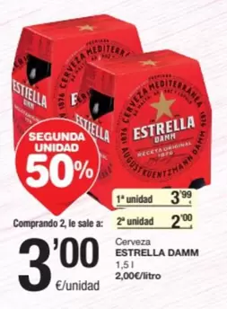 Oferta de Estrella Damm - Cerveza por 3,99€ en SPAR Fragadis