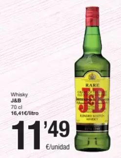 Oferta de J&B - Whisky por 11,49€ en SPAR Fragadis