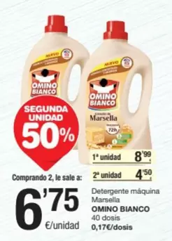 Oferta de Omino Bianco - Detergente Máquina Marsella por 6,75€ en SPAR Fragadis