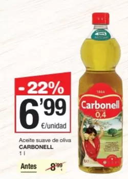 Oferta de Carbonell - Aceite Suave De Oliva por 6,99€ en SPAR Fragadis