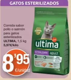 Oferta de Última - Comida Sabor Pollo O Salmon Para Gatos Esterilizados por 8,95€ en SPAR Fragadis