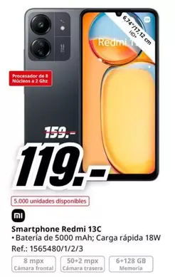 Oferta de Xiaomi - Smartphone Redmi 13c por 119€ en MediaMarkt