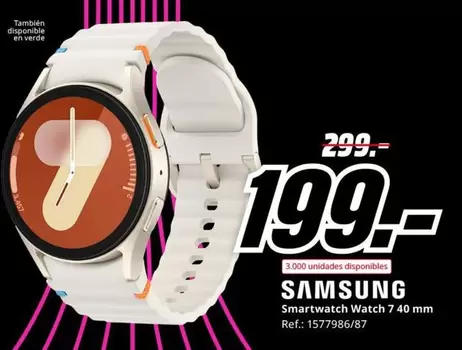 Oferta de Samsung - Smartwatch Watch 740mm por 199€ en MediaMarkt