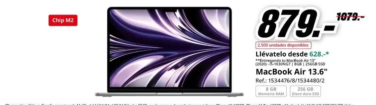 Oferta de Ram - Macbook Air 13.6" por 879€ en MediaMarkt