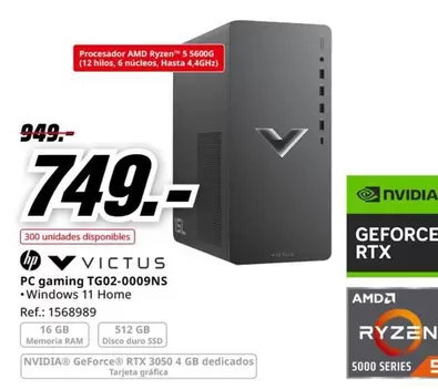 Oferta de HP - Gaming TG02-0009NS por 749€ en MediaMarkt