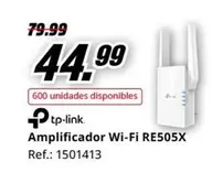 Oferta de TP-LINK - Amplificador Wi-Fi RE505X por 44,99€ en MediaMarkt