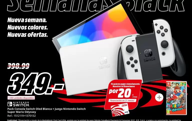 Oferta de Nintendo - Switch por 349€ en MediaMarkt