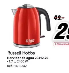 Oferta de Russell Hobbs - Hervidor De Agua 20412-70 por 2€ en MediaMarkt