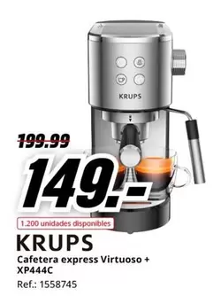 Oferta de Krups - Cafetera Express Virtuoso + XP44C por 149€ en MediaMarkt