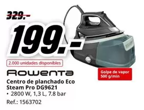 Oferta de Rowenta - Centro De Planchado Eco Steam Pro Dg9621 por 199€ en MediaMarkt