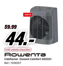 Oferta de Rowenta - Calefactor Instant Comfort S02321 por 44€ en MediaMarkt