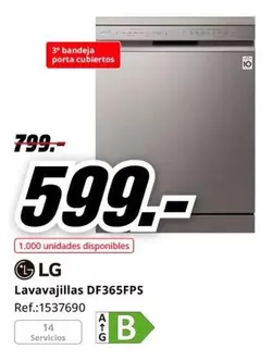 Oferta de LG - Lavavajillas Df365fps por 599€ en MediaMarkt