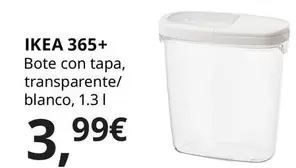 Oferta de Ikea 365+ - Bote Con Tapa, Trasparente / Blanco  por 3,99€ en IKEA