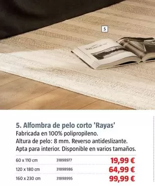 Oferta de Catifa De Pèl Curt 'Ratlles' por 19,99€ en BAUHAUS