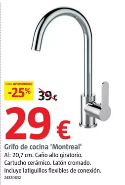 Oferta de Aixeta De Cuina 'Montreal' por 29€ en BAUHAUS