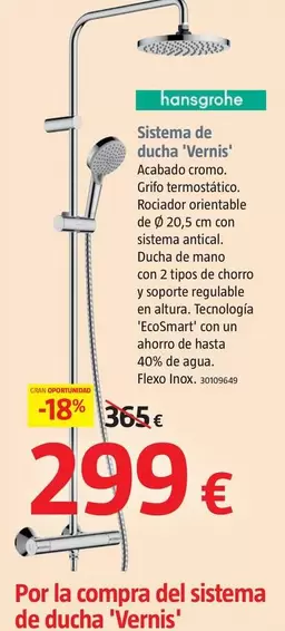 Oferta de Hansgrohe - Sistema De Dutxa 'Vernis' por 299€ en BAUHAUS