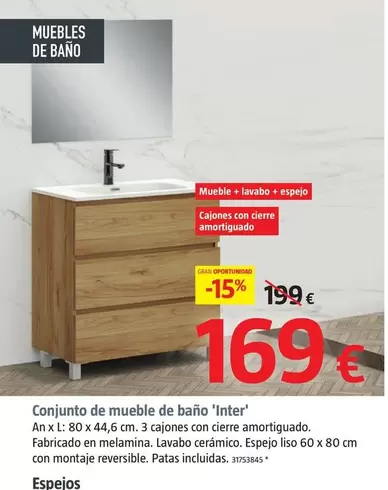 Oferta de Conjunt De Moble De Bany 'Inter' por 169€ en BAUHAUS