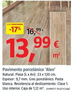 Oferta de Paviment Porcellànic 'Alen' por 13,99€ en BAUHAUS