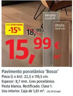 Oferta de  Paviment Porcellànic 'Bosco'  por 15,99€ en BAUHAUS