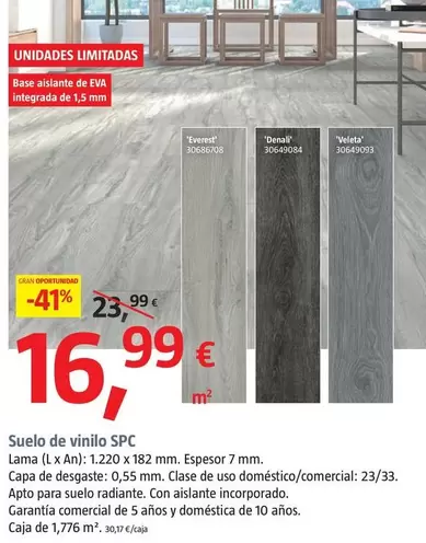 Oferta de Terra De Vinil SPC por 16,99€ en BAUHAUS