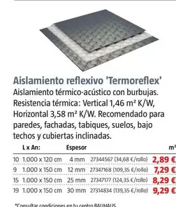 Oferta de Aïllament Reflexiu 'Termoreflex'  por 2,89€ en BAUHAUS