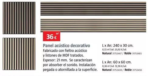 Oferta de Plafó Acústic Decoratiu por 36€ en BAUHAUS