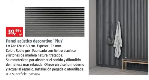 Oferta de Plafó Acústic Decoratiu 'Plus'  por 39,99€ en BAUHAUS