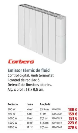 Oferta de Corberó - Emissor Tèrmic De Fluid por 139€ en BAUHAUS