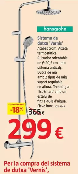 Oferta de Hansgrohe - Sistema De Dutxa 'Vernis' por 299€ en BAUHAUS