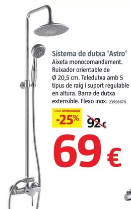 Oferta de Sistema De Dutxa 'Astro' por 69€ en BAUHAUS