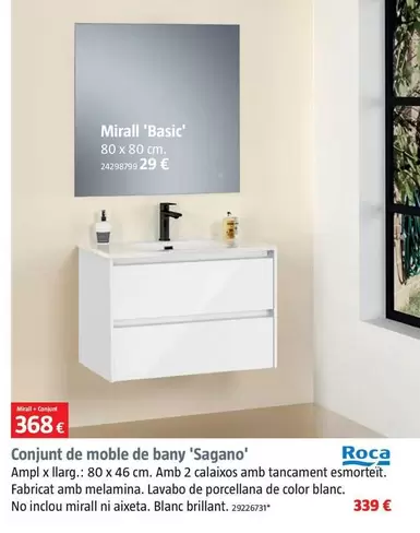 Oferta de Roca - Conjunt De Moble De Bany 'Sagano' por 368€ en BAUHAUS