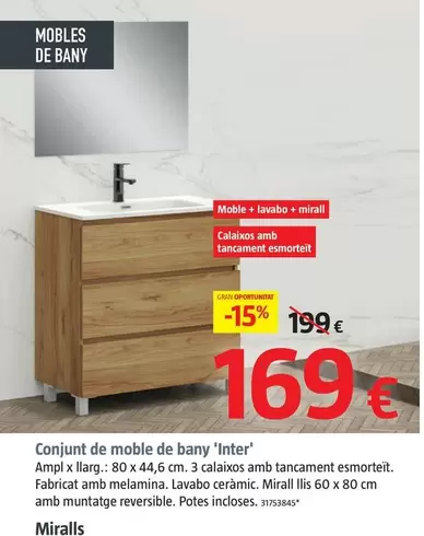 Oferta de Conjunt De Moble De Bany 'Inter' por 169€ en BAUHAUS