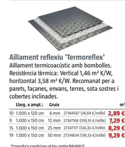 Oferta de Aïllament Reflexiu 'Termoreflex'  por 2,89€ en BAUHAUS