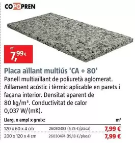 Oferta de Copopren - Placa Aïllant Multiús 'CA + 80'  por 7,99€ en BAUHAUS