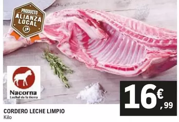 Oferta de Cordero Leche Limpio por 16,99€ en E.Leclerc