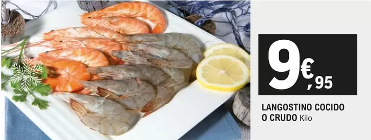 Oferta de Langostino Cocido O Crudo por 9,95€ en E.Leclerc