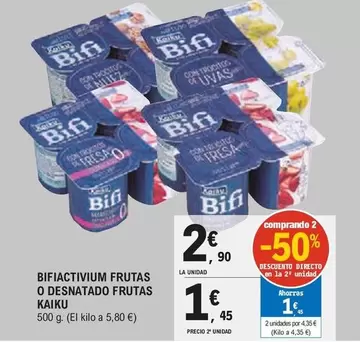 Oferta de Kaiku - Bifiactivium Frutas O Desnatado Frutas por 2,9€ en E.Leclerc