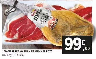 Oferta de Elpozo - Jamón Serrano Gran Reserva por 99€ en E.Leclerc