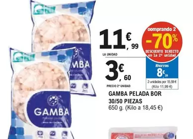 Oferta de Gamba Pelada Bor por 11,99€ en E.Leclerc