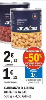 Oferta de JAE - Garbanzo O Alubia Roja Pinta por 2,25€ en E.Leclerc