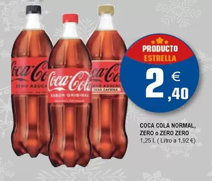 Oferta de Coca-Cola - Normal, Zero O Zero Zero por 2,4€ en E.Leclerc