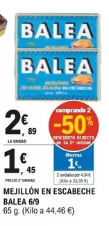 Oferta de Balea - Mejillon En Escabeche por 2,89€ en E.Leclerc