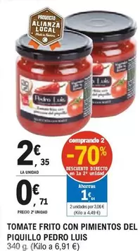 Oferta de Pedro Luís - Tomate Frito Con Pimientos Del Piquillo por 2,35€ en E.Leclerc