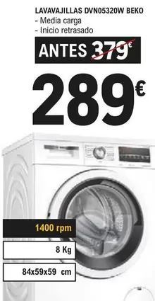 Oferta de Beko - Lavavajillas DVN05320W por 289€ en E.Leclerc