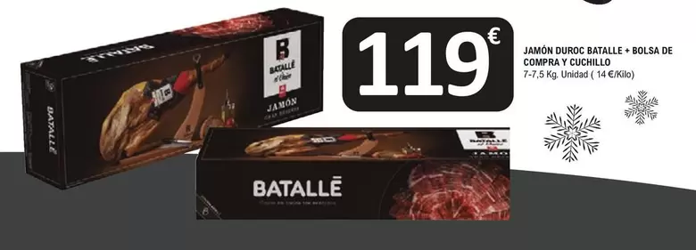 Oferta de Batallé - Jamón Duroc + Bolsa De Compra Y Cuchillo por 119€ en E.Leclerc