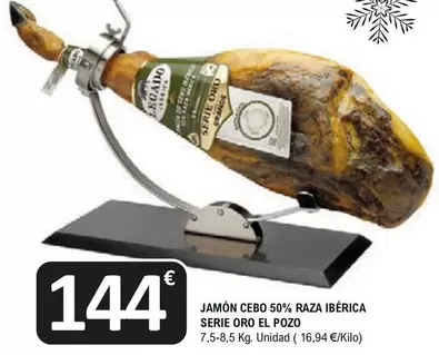 Oferta de El Pozo - Jamón Cebo 50% Raza Ibérica Serie Oro por 144€ en E.Leclerc