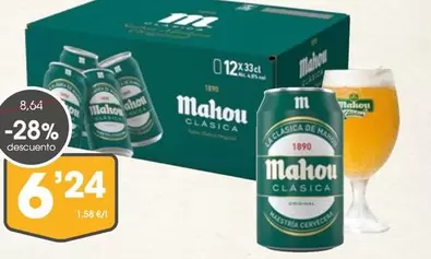 Oferta de Mahou- Cerveza Rubia Lager Clasica por 6,24€ en Supermercados Plaza