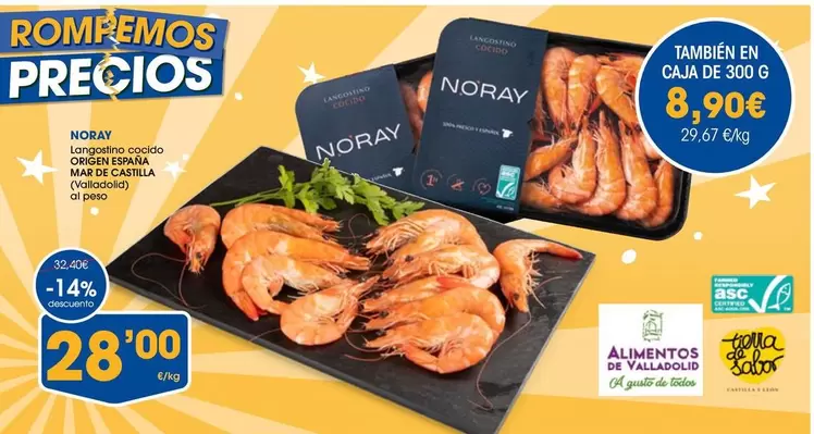 Oferta de Noray - Langostino Cocido por 28€ en Supermercados Plaza